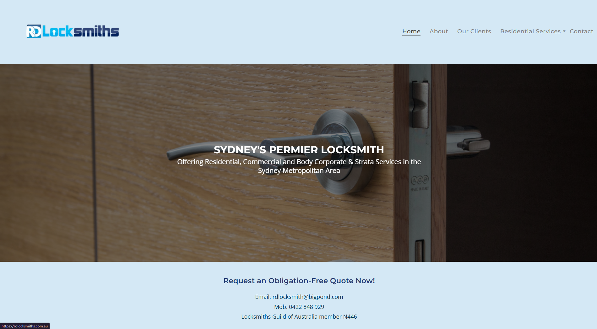 RD LockSmiths Hero section